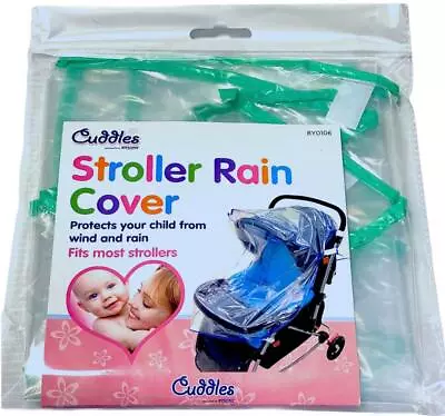 New Stroller Rain Cover Universal Buggy Raincover For Baby Pushchair Pram Clear • £3.89