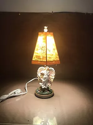 Vintage Angel Playing Violin Bedside Lamp With Lithopane Shade • $50