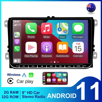 9  Android 11 For VW Golf MK5 MK6 Jetta T5 Car Navi GPS WiFi Apple CarPlay Radio • $159.99