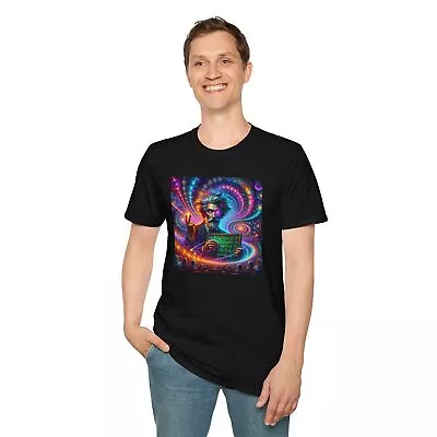 Trippy Einstein Galaxy Albert Einstein Psychedelic Softstyle T-Shirt • $13.18