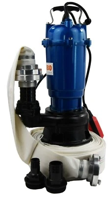 £129 • Buy SUBMERSIBLE SEWAGE, FLOOD & DIRTY Water Pump - 750watt - FREE 10M/30ft Hose