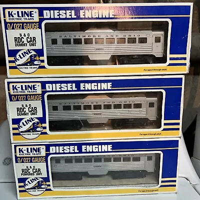 K-Line K-26001 Baltimore &Ohio RDC Car 26002 & 26003 &  (2) RDC Dummy Car Lionel • $149