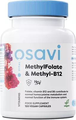 Osavi MethylFolate & Methyl-B12 | With Quatrefolic� [120 Caps. 120 Doses] • £12.45