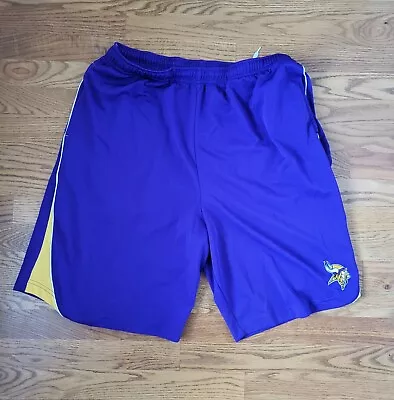 Minnesota Vikings Majestic NFL Athletic Shorts Adult Mens XL Purple Size MN Logo • $12.75