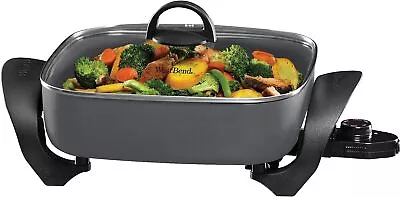 West Bend SKWB12GY13 Family-Sized Electric Skillet With Lid12 By 12 By 3 In • $40.99