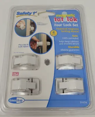 Safety 1st Magnetic Tot Lok Four 4 Locks Set Magnetic Locking Device Concealed • $14.99