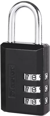 Master Lock 647EURD Combination Padlock With Zinc Body Black 74 X 3 X 12 Cm • £7.95