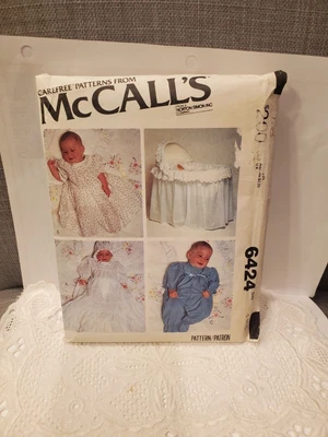 $9.99 • Buy McCalls Baby Dress And Bassinet Skirt Pattern, #6424, Uncut