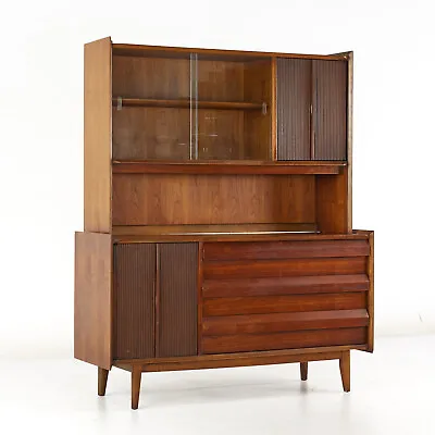 Lane First Edition Mid Century Walnut Buffet And Hutch • $3495