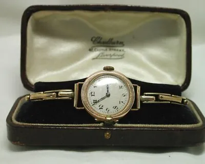 £485 • Buy 1920's Ladies 9 Carat Gold Bracelet Watch In Original Box