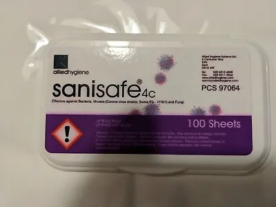£7.99 • Buy  Anti-Bacterial Anti-Viral Wipes 3 Packs (100 Per Pack)- Allied Hygiene Sanisafe