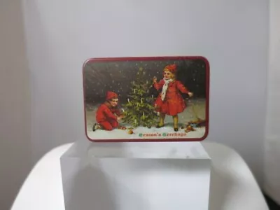 Vintage Seasons Greetings Miniature Christmas Tin Match Tin • $9