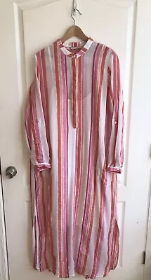 Soft Surroundings Size XL TALL Caftan Maxi South Coast Multicolor Stripe Coastal • $38