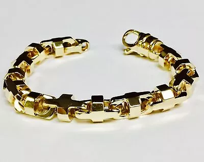 18K Yellow Gold Handmade 10.5mm Anchor Mariner Bracelet 9  Approx 99.5g Lob • $10956.09