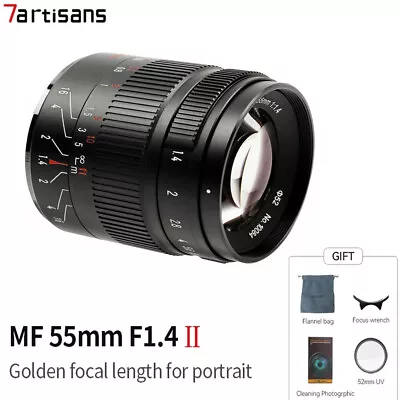 7Artisans 55mm F1.4 II Large Aperture Prime Lens For Fuji XF Micro 4/3 Nikon Z • £88.20