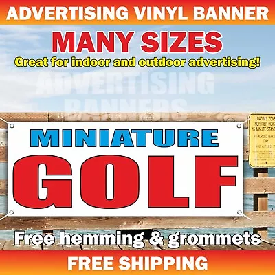 MINIATURE GOLF Advertising Banner Vinyl Mesh Sign Flag Play Game Sport Club Usa • $189.95