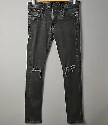 Jack And Jones Jeans Mens 32 X 32 Black Distressed Slim Fit Smart Casual Outdoor • £0.99