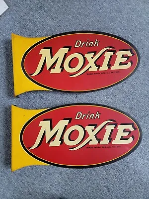 RARE Drink Moxie Flanged Tin Sign. Original Circa 1940  9x18  Great Condition • $1000