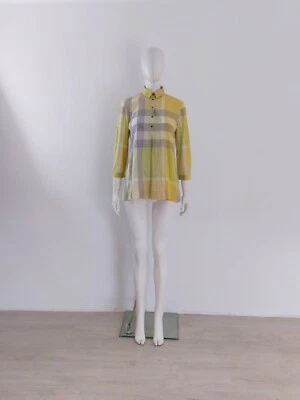 £54.99 • Buy Burberry (S) Yellow Nova Check Shirt Size UK 8 10 EU 36 38 Brit Cotton Blouse