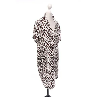 2012 MARNI At H&M’s Geometric Chevron Herringbone Print 100% Silk Dress UK 6 NWT • £39.99