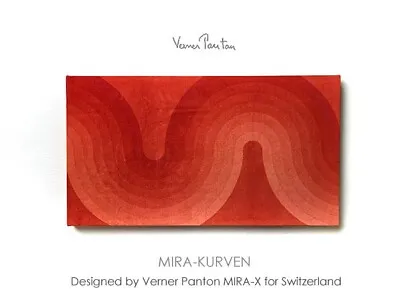 Vintage Verner Panton Mira X KURVEN Red Wall Art Board Fabric Mid Century 23in • $684