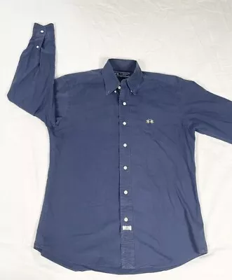 VTG La Martina Mens Blue Long Sleeve Button Up Shirt Size S • $14.99