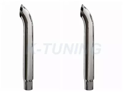 PAIR 6 -5  OD Chrome Stack Curved Pipe 24  Length Exhaust Truck Tube Tailpipe US • $220