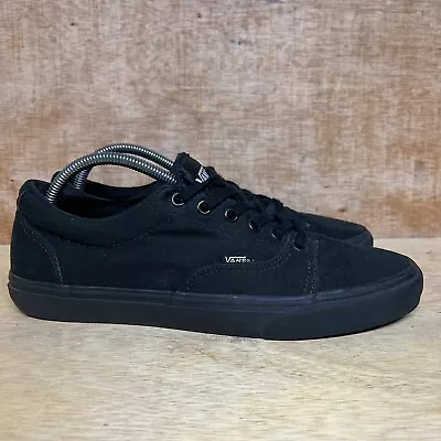 Vans Authentic Canvas Triple Black Skateboard Shoes Sneakers Men Size 10 • $25