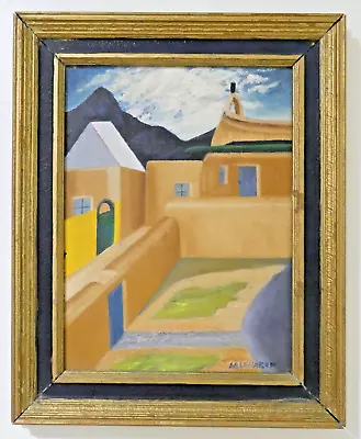 Early TAOS New Mexico MODERNIST Oil Painting LeBARON? Southwest MODERN Signed • $36