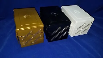 3-BOXES/VTG NOS 1950s NYC USA /PEACOCK TIDY TRAYS Plastic 3-TIER(Sewing/Jewelry) • $50.50