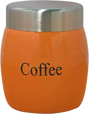 STAINLESS STEEL BARREL SHAPED CANISTERS JAR -TEA COFFEE OR SUGAR Select Colour • £6.49