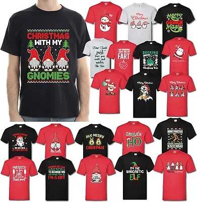 £9.99 • Buy Novelty Christmas T-Shirts Funny Xmas T Shirt Santa Reindeer Unisex Mens Women