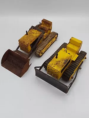 Vintage 60's Tonka Metal Yellow Trencher(missing Backhoe) & Bulldozer • $19.99