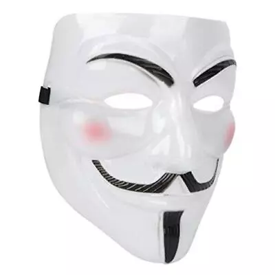 Guy Fawkes Mask -V For Vendetta， Anonymous Hacker Cosplay Party Mask （White）  • $20.49