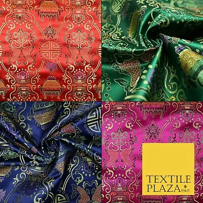 £1.50 • Buy Traditional Oriental Shou Ornate Silky Satin Chinese Brocade Dress Fabric 36 