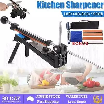 Professional Kitchen Sharpening System Fix-angle Knife Sharpener With 4 Stones • $20.99
