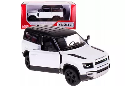 Land Rover Defender British Car Model Diecast White Toy Open Doors 1:36 Kinsmart • £12.99