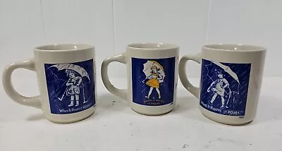 Vintage Morton Salt 150 Years Commemorative Ceramic Coffee Mug Set 3 • $9.32