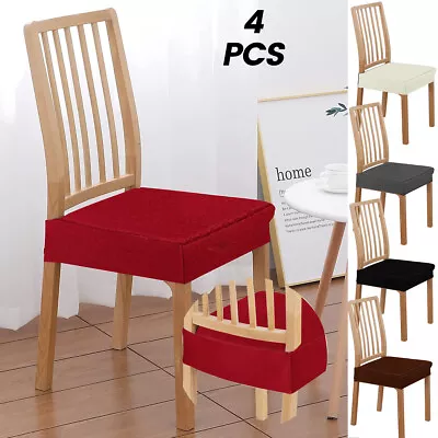 $31.17 • Buy 4Pcs Dining Chair Cover Stretch Wedding Banquet Washable Party Home Seat Covers☪