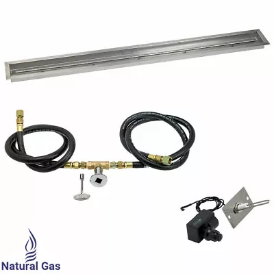 American Fireglass Linear Gas Fire Pit Kit Drop In Pan Spark Ignition NG 72 X6  • $779.25