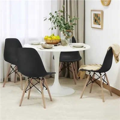 Modern Dining Chairs Kitchen Bedroom Living Room Chairs Wood Plastic Chairs 4pcs • $74.99