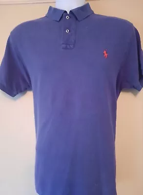 Ralph Lauren Polo Shirt Size L In Mauve 100% Cotton Free Postage  • £12.99