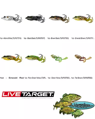 Live Target Ultimate Stride Frog  (TUF60T) 2.5 Inches 8 Colors Topwater Lure • $14.98