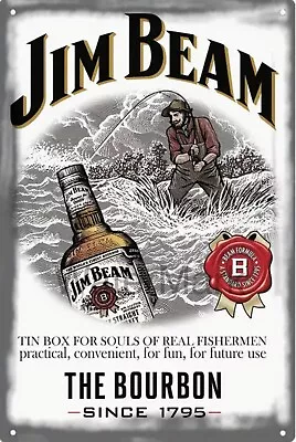 JIM BEAM  TIN SIGN Rustic Look Vintage Tin Metal Sign Man Cave Shed-Garage  Bar • $10