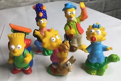 Set Of 5 ~ 1990 BART HOMER LISA MAGGIE MARGE Simpsons Pencil Topper Figure Toys • $13.83