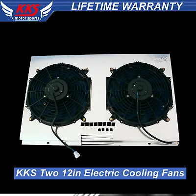 KKS Radiator Shroud & 2 X 12  Fans Fit 1973-1976 Chevy Corvette 5.7 7.4 V8 74 75 • $169