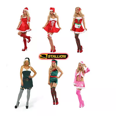 £14.99 • Buy Ladies Mrs Santa Claus Elf Outfit Xmas Sexy Costume Adults Christmas Fancy Dress