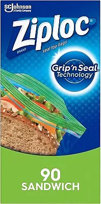 Ziploc Sandwich And Snack Bags For On The Go Freshness 90 Count • £5.42