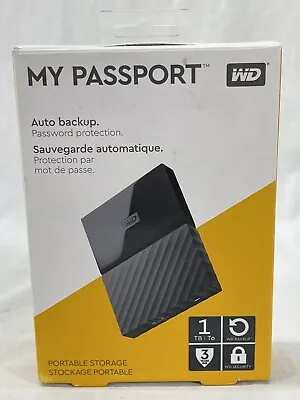 WD 1TB Black My Passport Portable External Hard Drive - USB 3.0 • $39.99