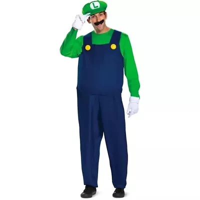 PRE-OWNED Costume Adult Mens XL Luigi Super Mario *missing Mustache* • $12.50